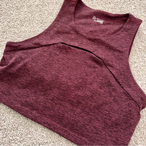 Burgundy OFFLINE by aerie The Hugger Keyhole Longline Sports Bra - Picture 3 of 7